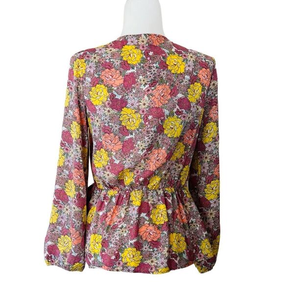 PLEIONE Anthropology Tops Women’s Size M Blouse Floral - Picture 2 of 10